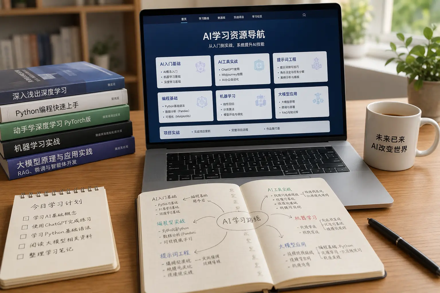 AI学习路线与资源导航配图.webp