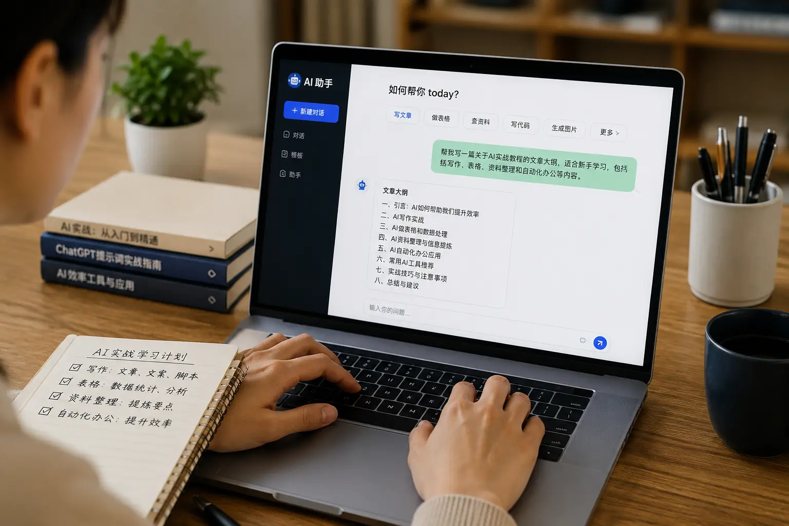 AI实战教程提示词写作与办公学习配图.webp