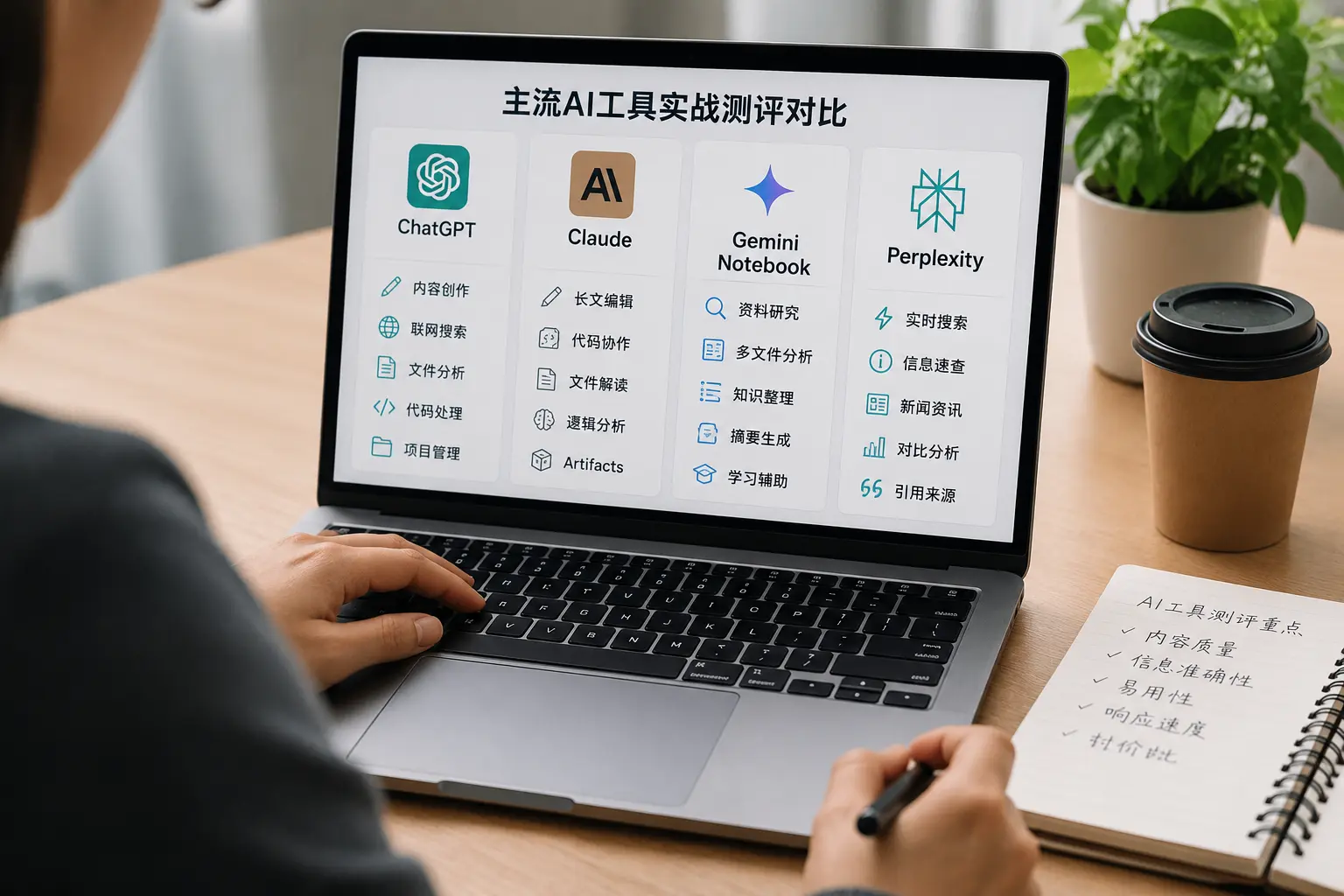 ChatGPT、Claude、Gemini Notebook与Perplexity主流AI工具实战功能对比.webp